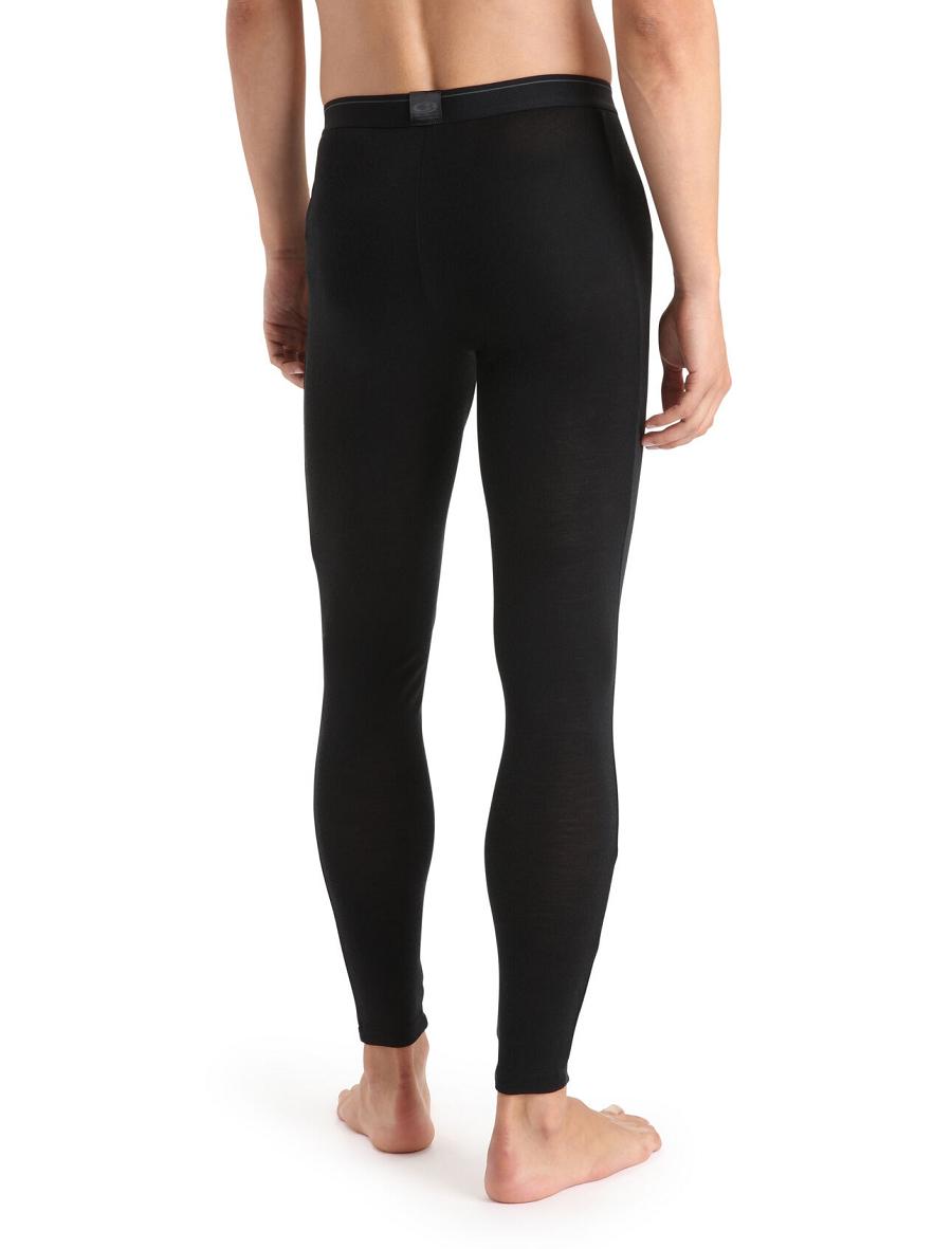 Men's Icebreaker Merino 175 Everyday Thermal Leggings With Fly Base Layers Black | CA 1547EBCX